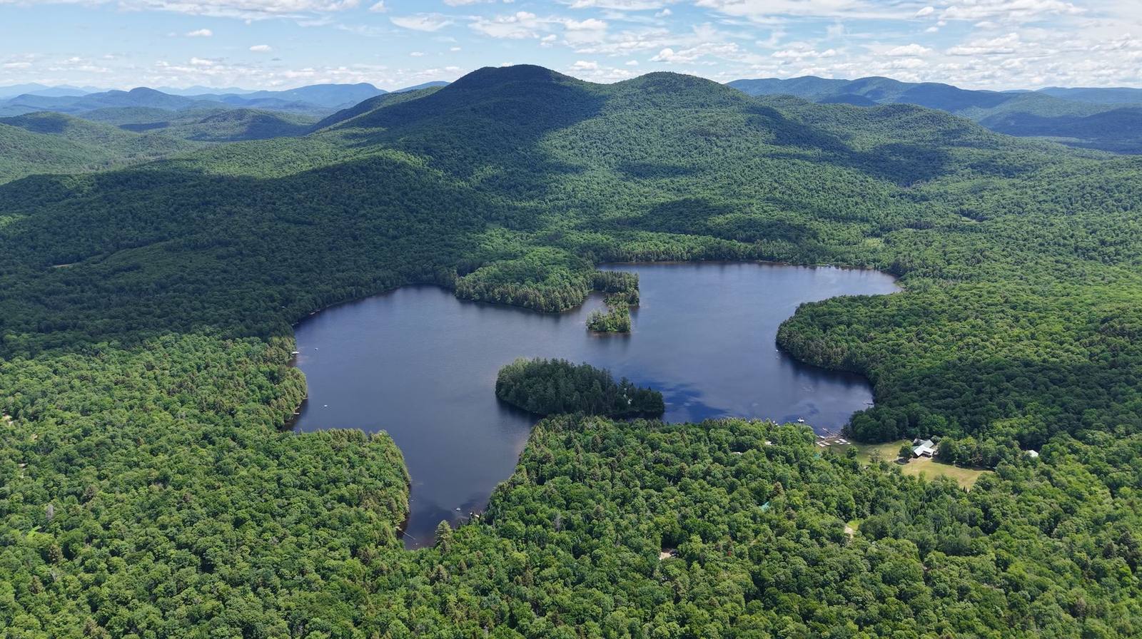 The lake from above on a clear summer day